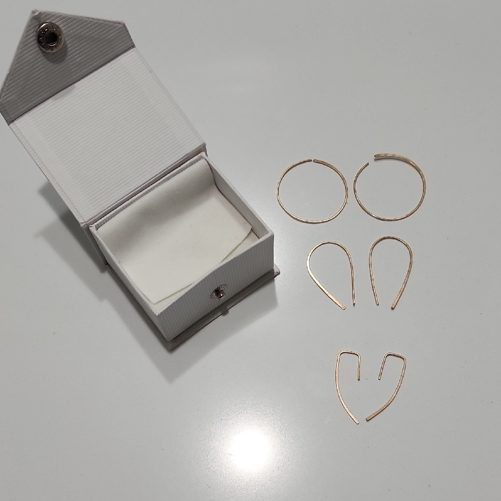 Gold Hoop and Teardrop Earring Set